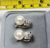 18ct White Gold Diamond/Pearl Earrings