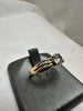 9ct Yellow Gold Clear Gem Ring - Size M