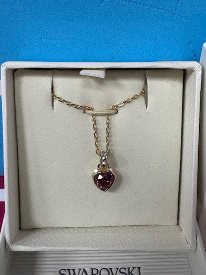 SWAROVSKI RED HEART PENDANT NECKLACE BOXED