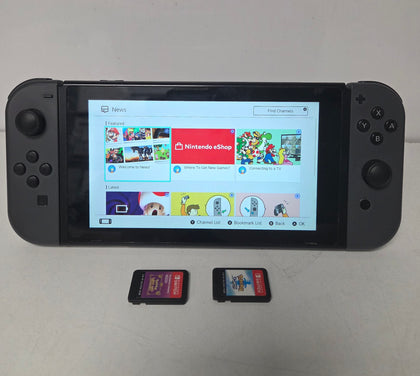 Nintendo Switch Console 32GB Black with 2 unboxed games
