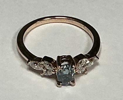 9CT Rose Gold Diamond Ring Size J