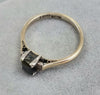 9ct Gold Diamond /Sapphire Ring J1/2