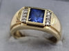 9ct Gold Diamond/Sapphire Ring Size "S"