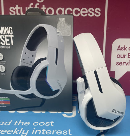 GOODMANS PRO GAMING HEADSET WITH MICROPHONE WHITE **BOXED**.
