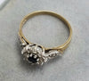 9ct Gold RIng with Black/Clear Stones Size "O"