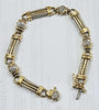 14ct Yellow/White Gold Diamond Bracelet 7.5"