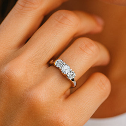 9CT White Gold Diamond Eternity Ring Size I