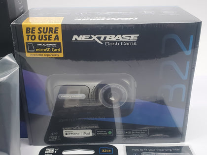 Nextbase 322 Dash Cam Front and Rear Full HD 1080p 30fps Recording
