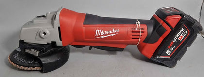 Milwaukee M18 18V Cordless Angle Grinder and 5.0Ah Battery