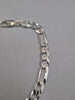 925 Sterling Silver 3 In 1 Figaro Bracelet - 9" Long - 6mm Wide - 8.70 Grams **BRAND NEW**