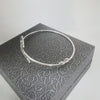 9K Stunning White Gold Bangle, Sparkling CZ Stones, 4.07Grams Total, Hallmarked 375 & Tested, Width: 2.5"