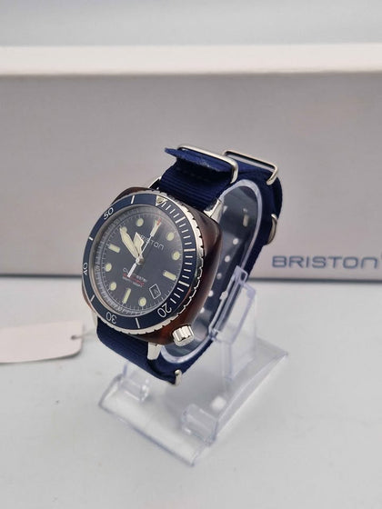 Briston Clubmaster Blue Dial Men’s Automatic Watch With NATO Strap – 21644.SA.T.15.NNB - Boxed