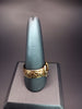 9ct Gold Solid Patterned Double Buckle Ring - 10.2G