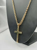 9K 30" Hallmarked gold Chain(44.83grams) With a 9k Hallmarked cross Pendent (21.80 grams)