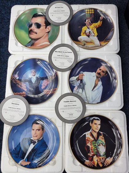 6 X FREDDIE MERCURY Danbury Mint Porcelain Plate Collection