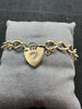 9ct Belcher Heart Lock Bracelet 9 Inch