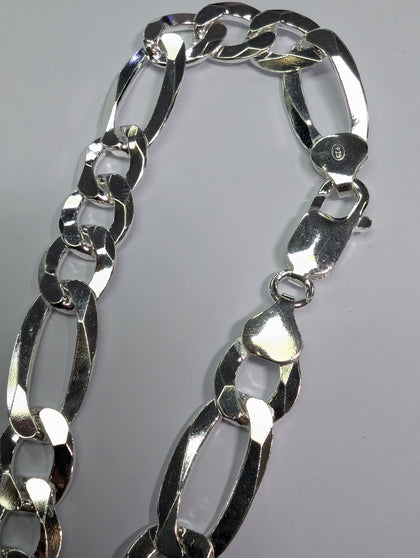 BRAND NEW SILVER 925 HEAVY FIGARO CHAIN