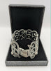 925 HALLMARKED, SILVER, Marcasite Link Cuff Bracelet, 7", 69.0G