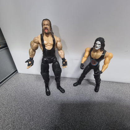 WWE Jakks Deluxe Aggression Undertaker & Sting Battle Arm Figure W/ Pressing Act