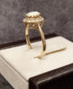 9ct Yellow Gold Oval Opalescence Stone Cluster Ring Size P