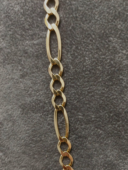 9ct Yellow Solid Gold Figaro Chain 24