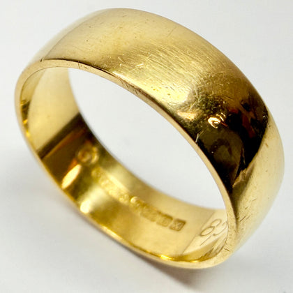 22ct Yellow Gold Wedding Band Ring Size N 1/2