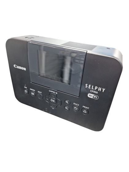 CANON COMPACT PHOTO PRINTER, SELPHY CP900, UNBOXED, WITH BOX OF INK, PAPER AND WIRES