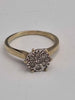 9ct Yellow Gold CZ Cluster Ring - 2.91 Grams - Size Q