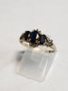 9CT Yellow Gold Ring with Blue & Clear Stones - Size P - 2.13g total