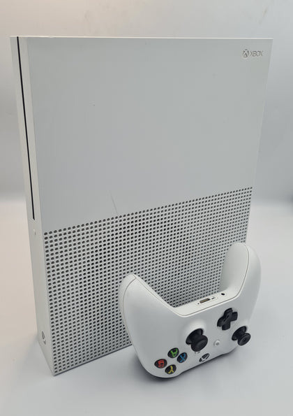 Microsoft Xbox One S 500GB White disc edition Console with 1 x controller and all leads UNBOXED
