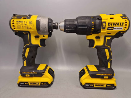 DeWalt Combi Drill (DCD778) and Impact Driver (DCF787) with 2 2ah batteries and charger (DCB113) and strong box