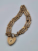 9ct Yellow Gold Gate Bracelet With Heart Clasp - 8" Long - 12.68 Grams