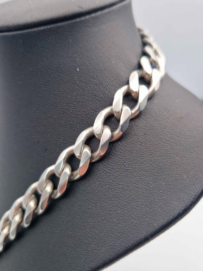 925 Sterling Silver 10mm Wide Thick Curb Chain Necklace - 92.99 Grams - 20