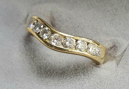 18 ct Gold Diamond Wishbone Ring  Size I