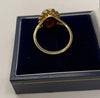9CT Gold ring with red stone (M)