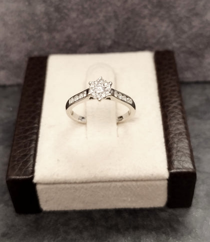 9ct Diamond Ring - Size J