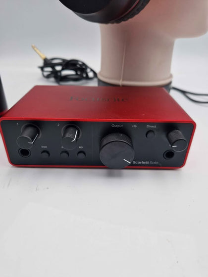 Focusrite Scarlett Solo Studio Bundle (4th Gen) USB Recording Package - Headphones, Interface & Mic