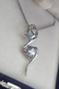 Silver Chain with Blue topaz pendant 16"