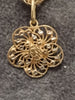 14ct Yellow & White Gold Singapore Chain & Filigree Flower Pendant