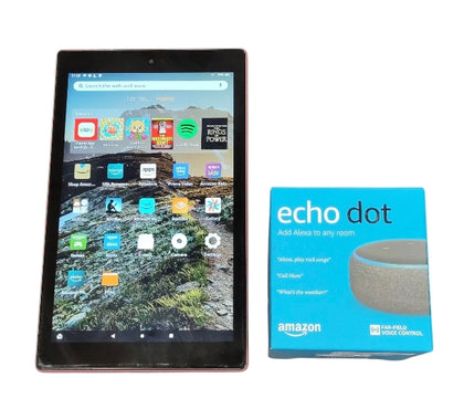 Amazon Fire HD 10 9th Generation 32GB w/Echo Dot 3rd Generation**Unboxed**