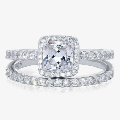 Silver 2 Ring Duet Set