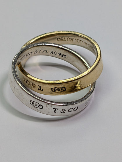 Silver And 18CT Interlocking Rings