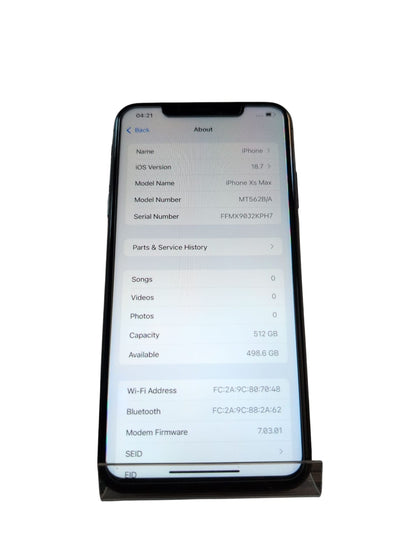 Apple iPhone XS Max 512GB Space Grey B unlocked, 80%