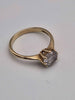 9ct Yellow Gold Single Stone Cubic Zirconia Ring - Size M - 2.18 Grams