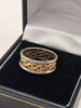 9 ct Hallmarked Celtic Two Tone gold ring size o -3.5 grams