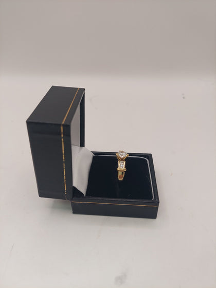 14k Gold Ring with CZ Round stone 4.0G Hallmarked(585)&Tested Size Q