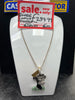 Silver Chain and Monkey Green Pendant 18", 18.71g