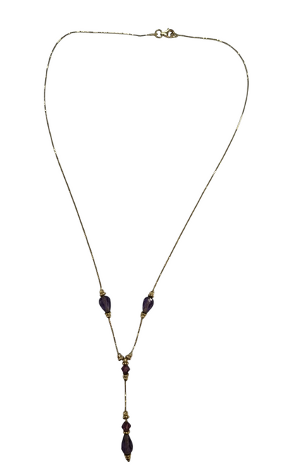 9ct gold amethyst chain 17