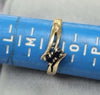 9ct Gold Ring Blue Stones "N"