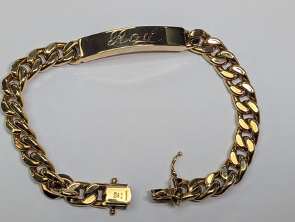9CT GOLD I.D BRACELET (ROY)